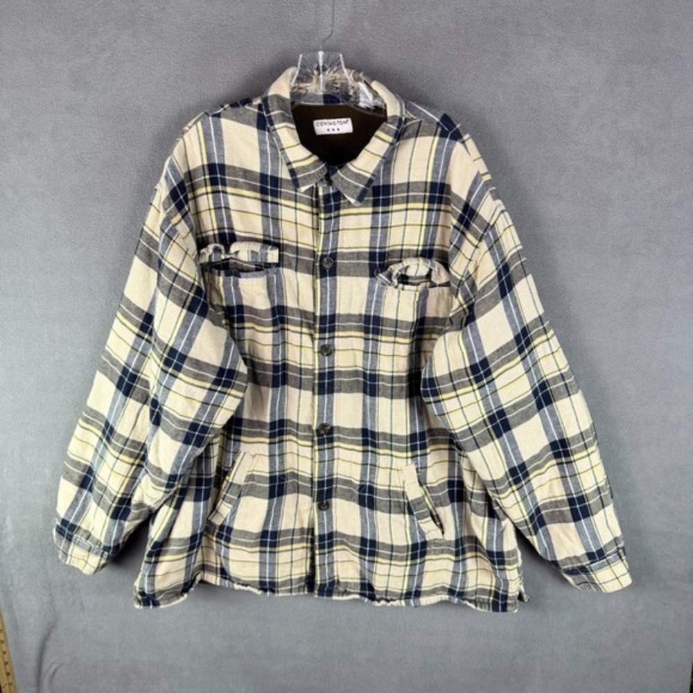 Vintage Covington Jacket Men's‎ 2XL Fleece Lined Plaid Shacket Work Chore Coat